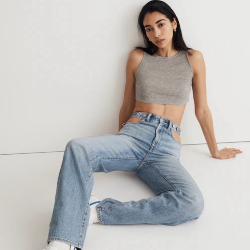 NWT Madewell x Molly Dickson size 28 Cutout Baggy Straight Jeans